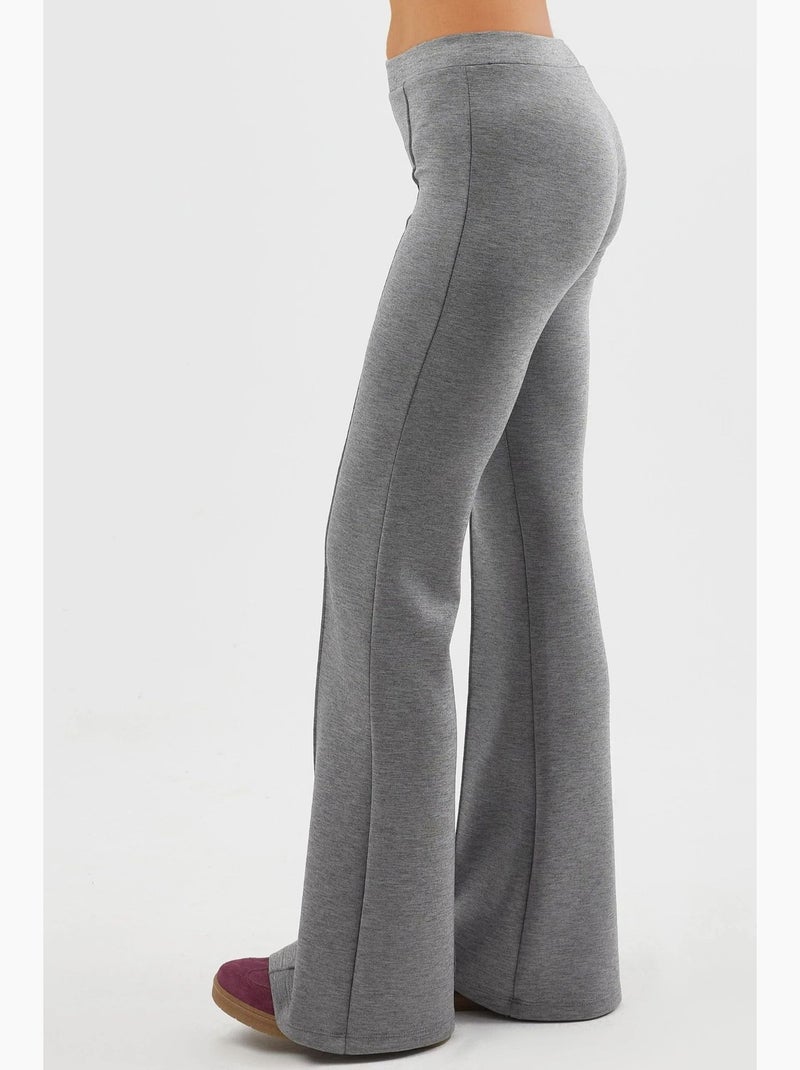 Pantalones acampanados de cintura alta con cinturilla elástica busem Gris oscuro - Kiabi
