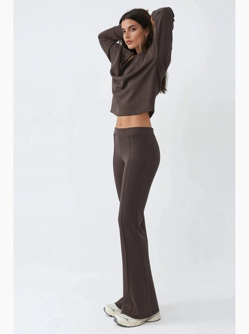 Pantalones acampanados de cintura alta con cinturilla elástica busem - Kiabi