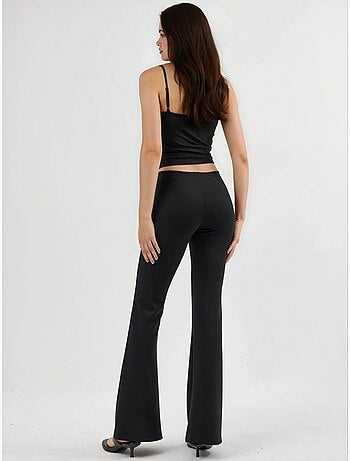 Pantalones acampanados de cintura alta con cinturilla elástica busem