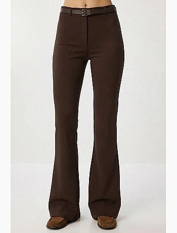 Pantalones acampanados de cintura alta con cinturón istanbul