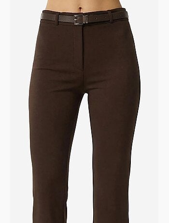 Pantalones acampanados de cintura alta con cinturón istanbul