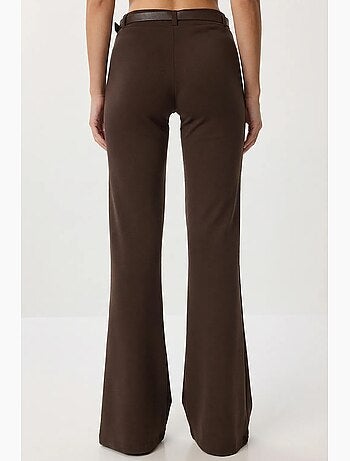 Pantalones acampanados de cintura alta con cinturón istanbul