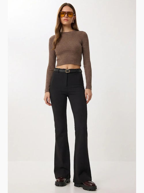 Pantalones acampanados de cintura alta con cinturón istanbul - Kiabi