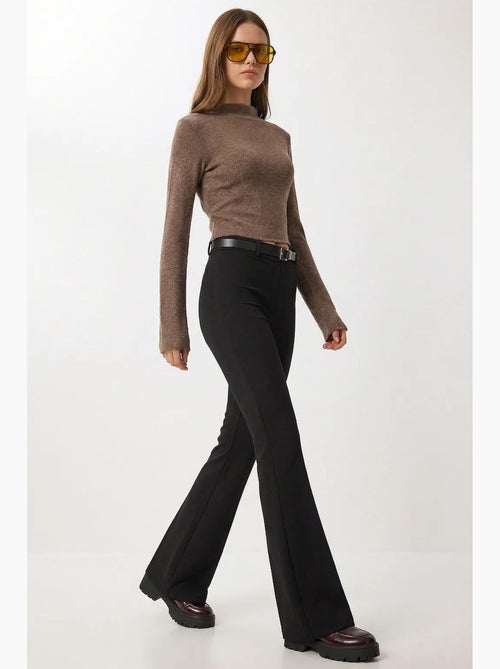 Pantalones acampanados de cintura alta con cinturón istanbul - Kiabi