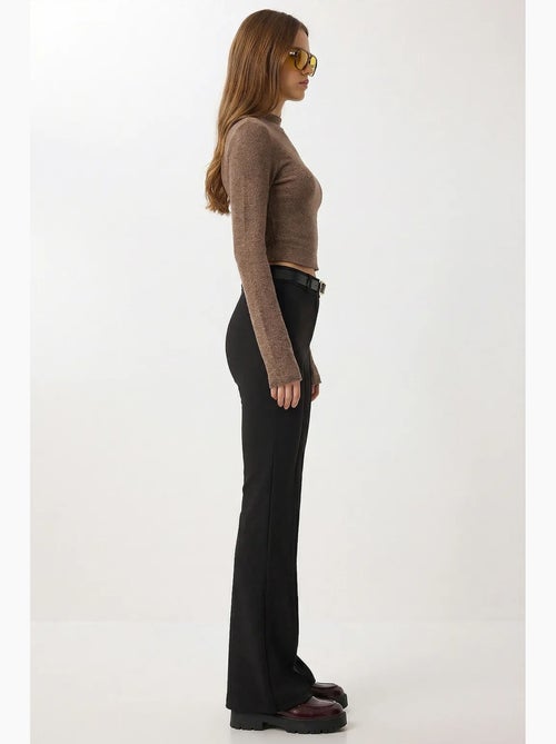 Pantalones acampanados de cintura alta con cinturón istanbul - Kiabi