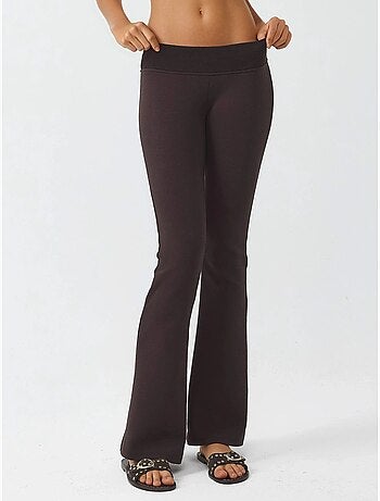 Pantalones acampanados de cintura alta con elástico busem