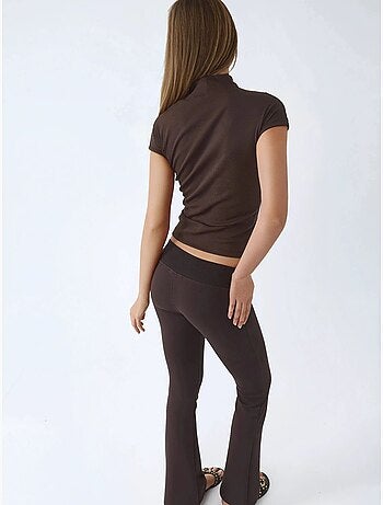 Pantalones acampanados de cintura alta con elástico busem