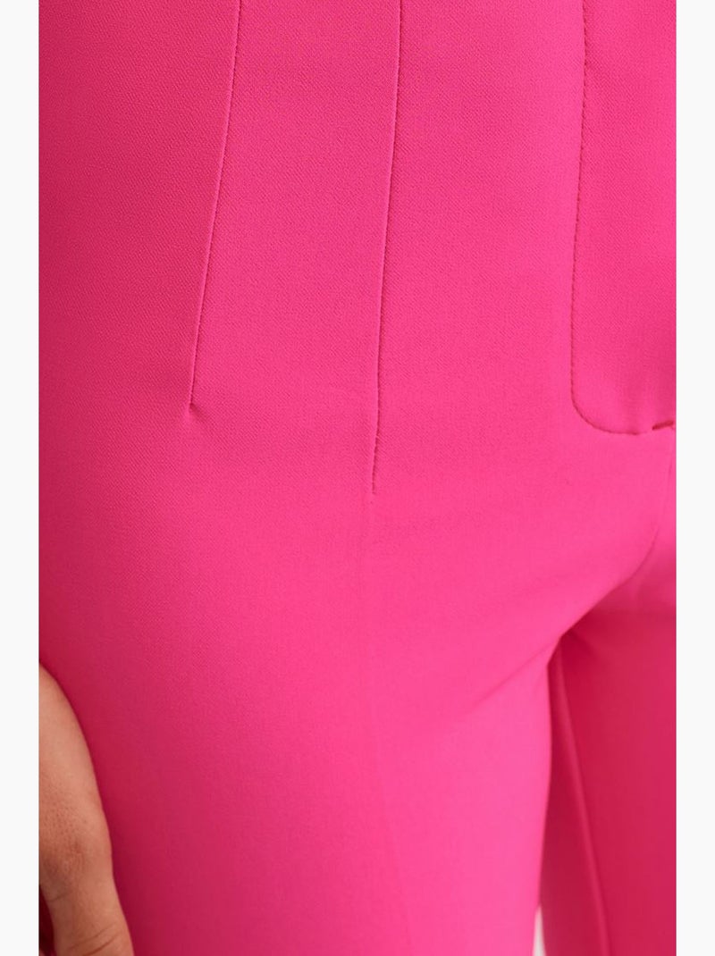 Pantalones acampanados de cintura alta dilvin Rosa fluo/Solinotes - Kiabi