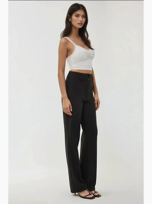 Pantalones acampanados de cintura alta hiccup - Kiabi Pantalones acampanados de cintura alta hiccup - Kiabi