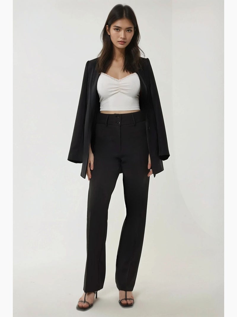 Pantalones acampanados de cintura alta hiccup Negro - Kiabi