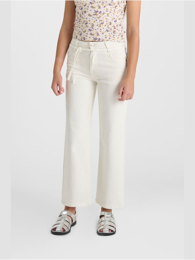 Pantalones acampanados de mezclilla ALEXGI Blanco - Kiabi