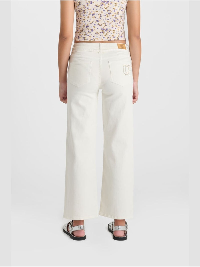 Pantalones acampanados de mezclilla ALEXGI Blanco - Kiabi