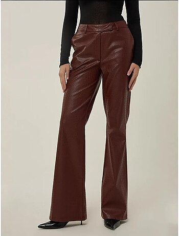Pantalones acampanados de polipiel de tiro alto hiccup