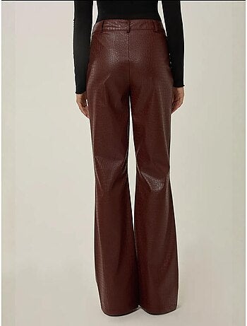 Pantalones acampanados de polipiel de tiro alto hiccup
