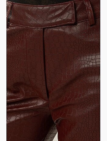 Pantalones acampanados de polipiel de tiro alto hiccup