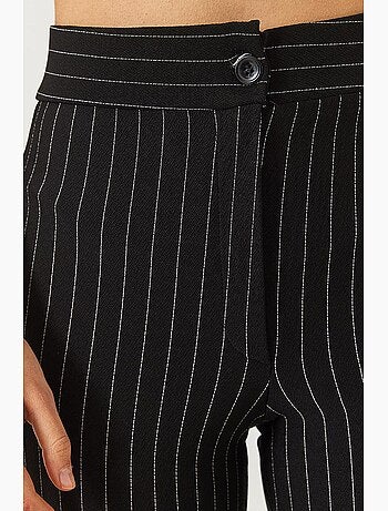 Pantalones acampanados de rayas y cintura alta lucci