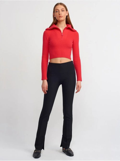 Pantalones acampanados de tiro alto con abertura - Kiabi Pantalones acampanados de tiro alto con abertura - Kiabi