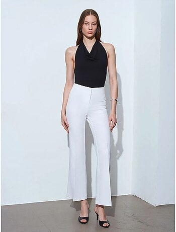 Pantalones acampanados de tiro alto para mujer