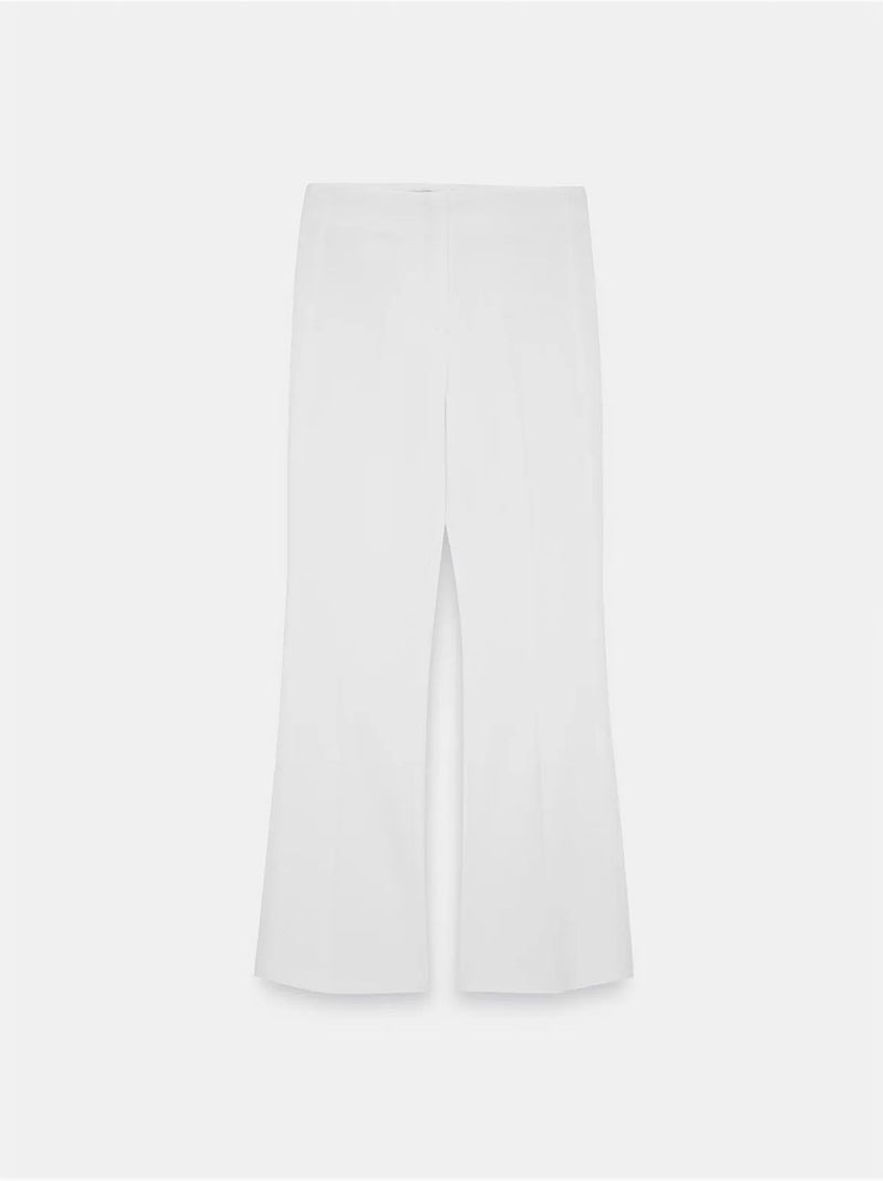 Pantalones acampanados de tiro alto para mujer Blanco - Kiabi