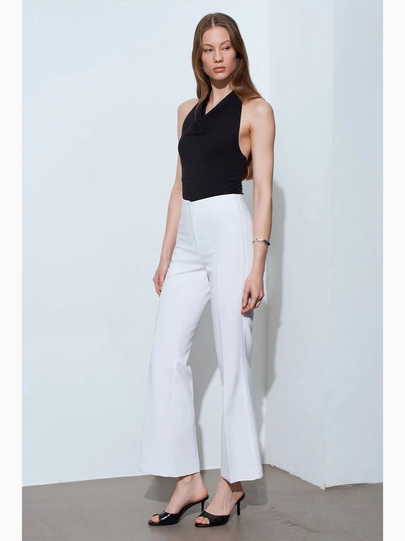 Pantalones acampanados de tiro alto para mujer dilvin Blanco - Kiabi
