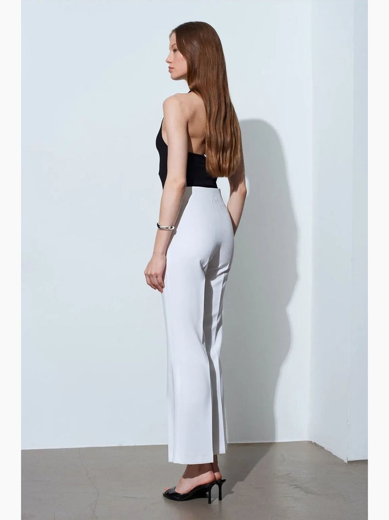 Pantalones acampanados de tiro alto para mujer dilvin Blanco - Kiabi