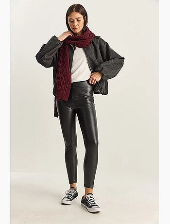 Pantalones ajustados de piel sintética con cintura elástica lucci