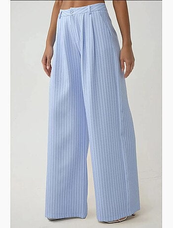 Pantalones anchos a rayas de cintura alta de la colección pika hiccup