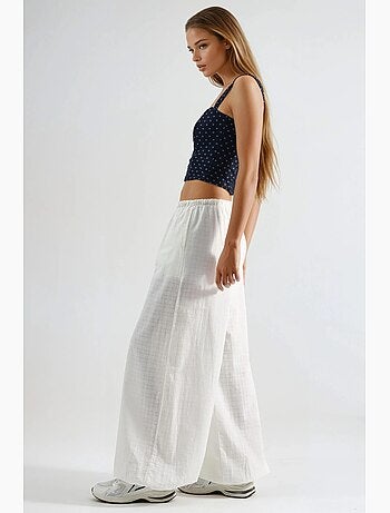 Pantalones anchos con cintura con cordón busem