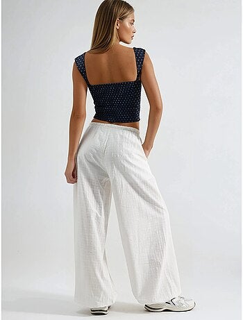 Pantalones anchos con cintura con cordón busem