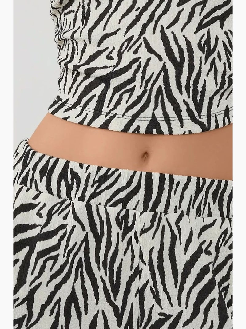 Pantalones anchos con estampado de cebra hiccup Multicolor - Kiabi