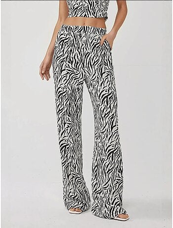 Pantalones anchos con estampado de cebra