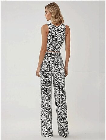 Pantalones anchos con estampado de cebra