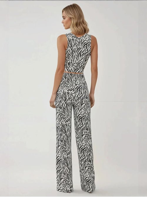 Pantalones anchos con estampado de cebra - Kiabi Pantalones anchos con estampado de cebra - Kiabi