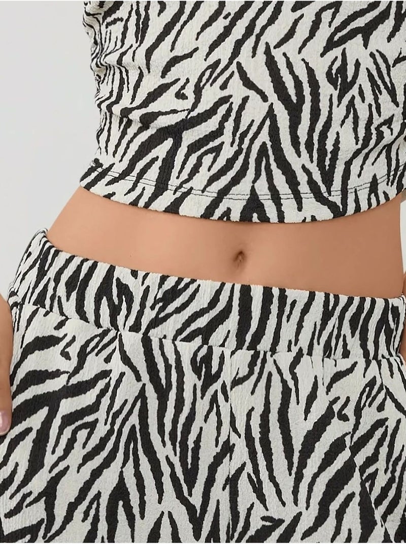 Pantalones anchos con estampado de cebra Multicolor - Kiabi