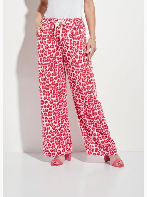 Pantalones anchos con estampado de leopardo neón - AFIBEL - Kiabi