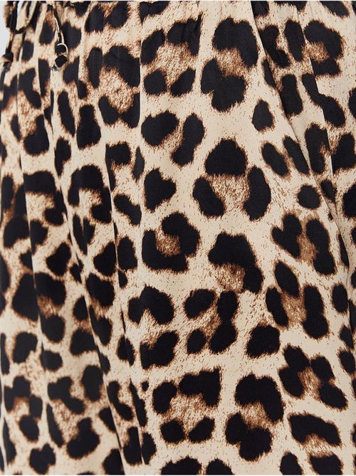 Pantalones anchos con estampado de leopardo y cintura alta mixray - Kiabi