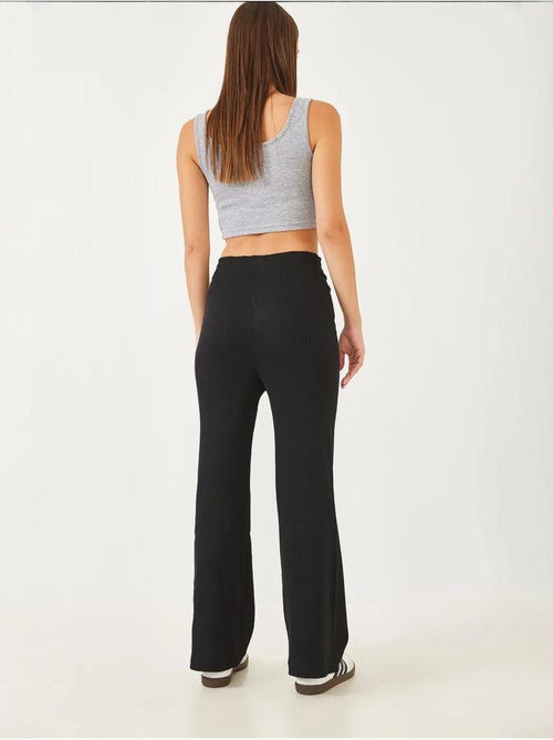 Pantalones anchos de canalé con lazo en la cintura lucci - Kiabi