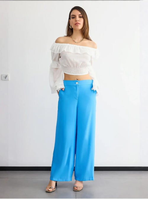 Pantalones anchos de cintura alta hiccup - Kiabi Pantalones anchos de cintura alta hiccup - Kiabi