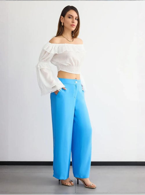 Pantalones anchos de cintura alta hiccup - Kiabi Pantalones anchos de cintura alta hiccup - Kiabi
