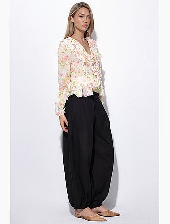 Pantalones anchos de crepé busem