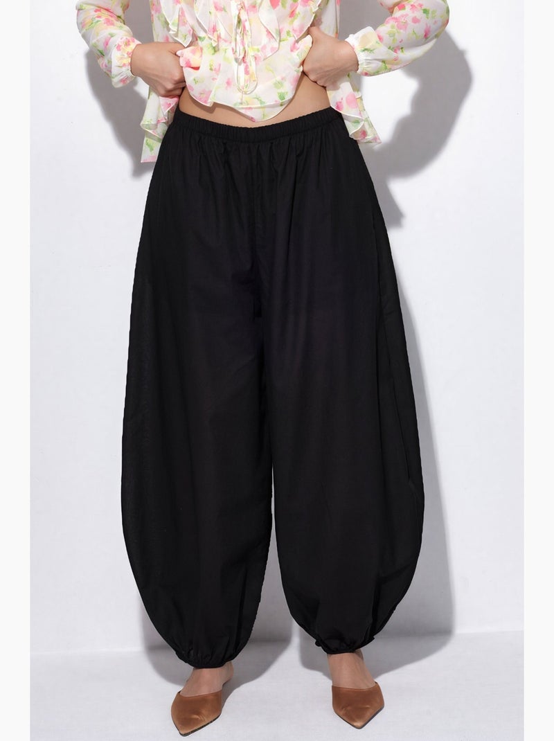 Pantalones anchos de crepé busem Negro - Kiabi