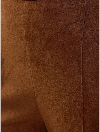 Pantalones anchos de gamuza con cintura alta y pinzas hiccup