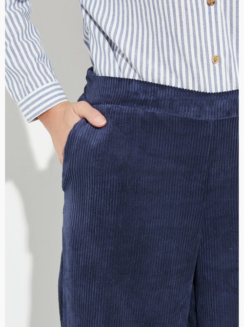 Pantalones anchos de pana con cintura ancha - Afibel - Kiabi