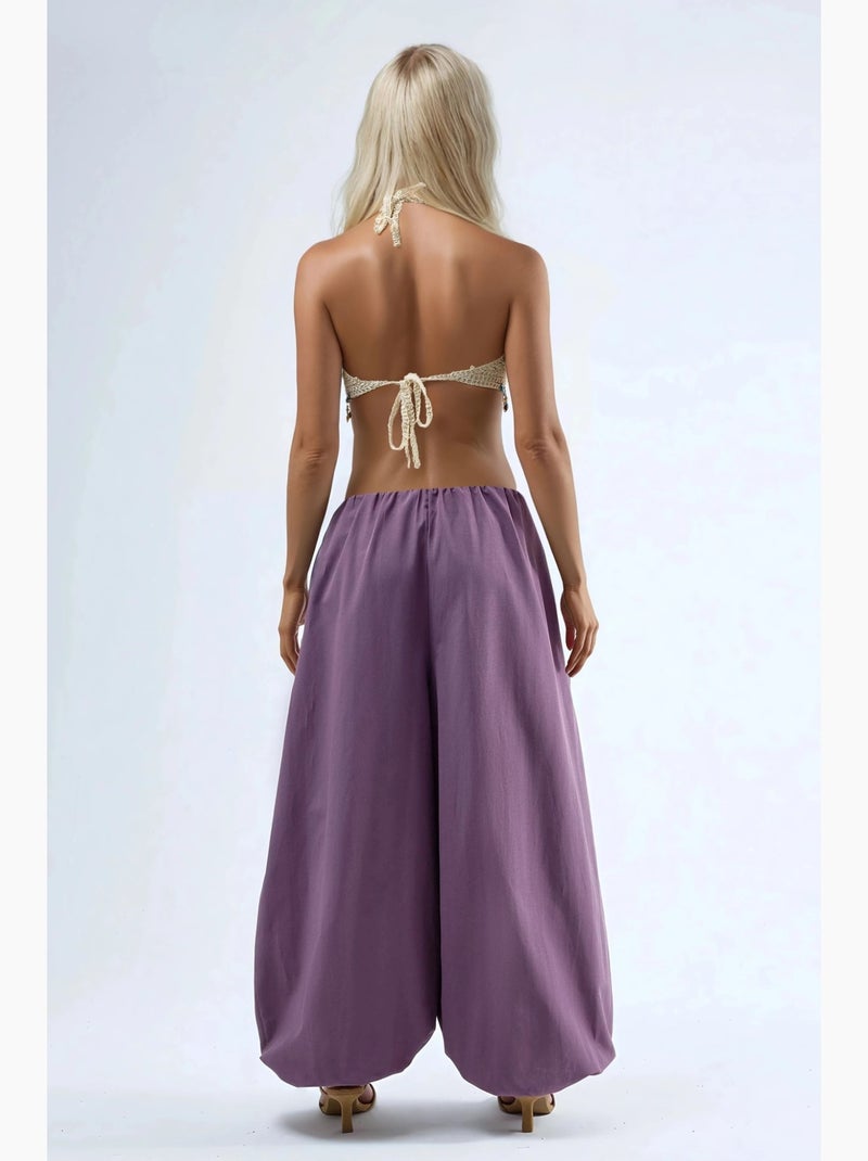 Pantalones anchos de pierna ancha busem Azul lavanda - Kiabi