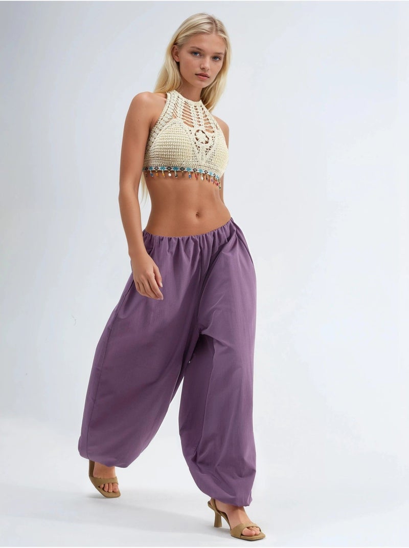 Pantalones anchos de pierna ancha busem Azul lavanda - Kiabi