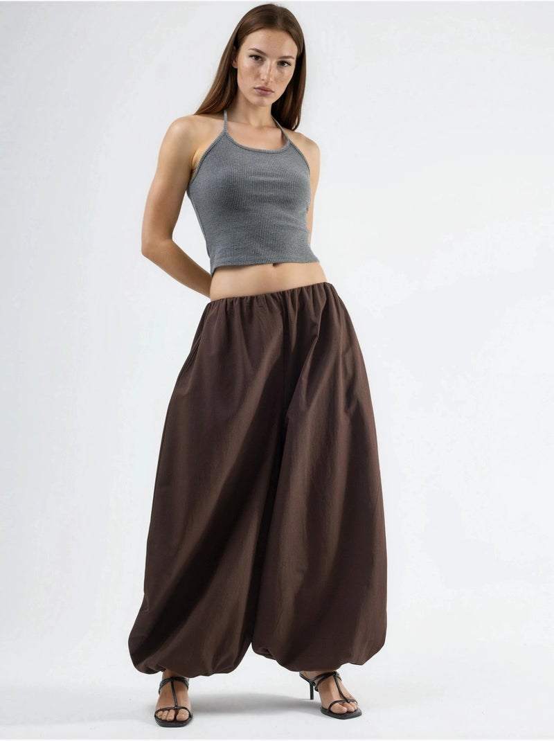 Pantalones anchos de pierna ancha busem Marrón chocolate - Kiabi