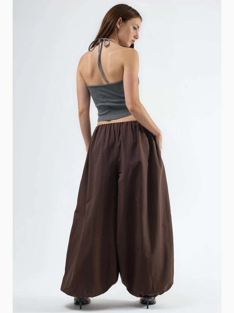 Pantalones anchos de pierna ancha busem Marrón chocolate - Kiabi