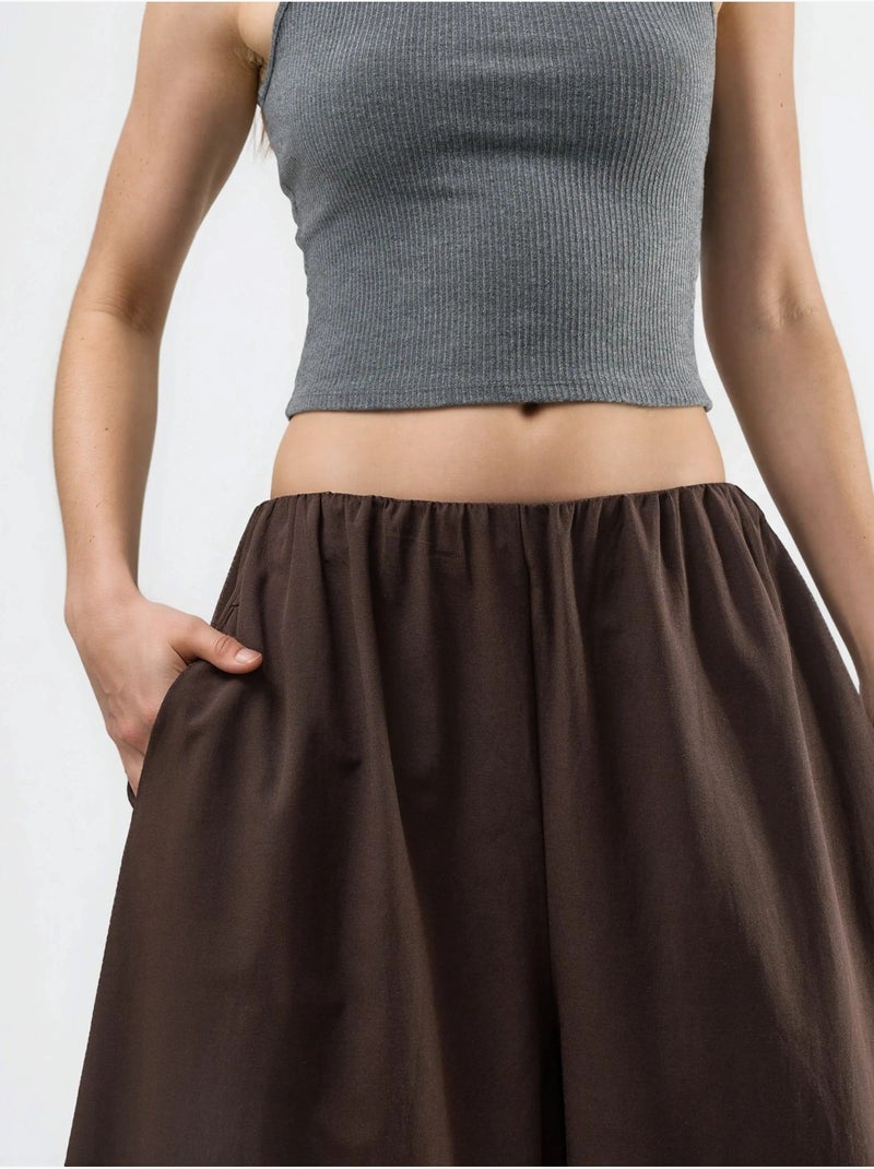 Pantalones anchos de pierna ancha busem Marrón chocolate - Kiabi