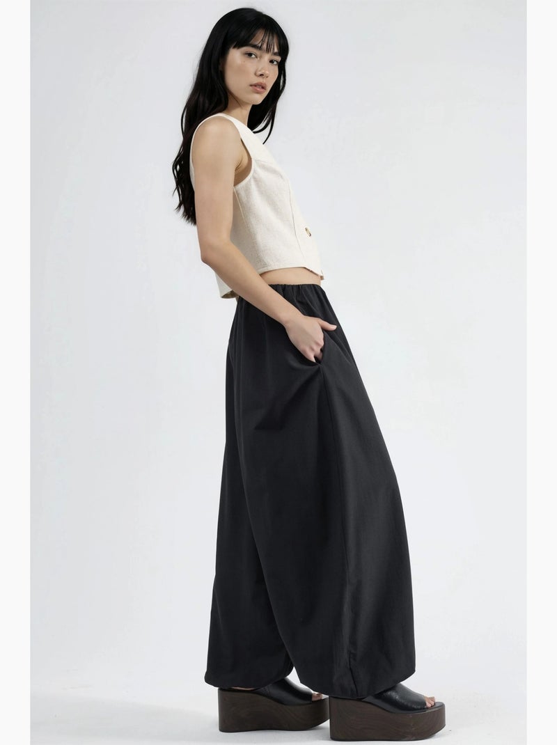 Pantalones anchos de pierna ancha busem Negro - Kiabi