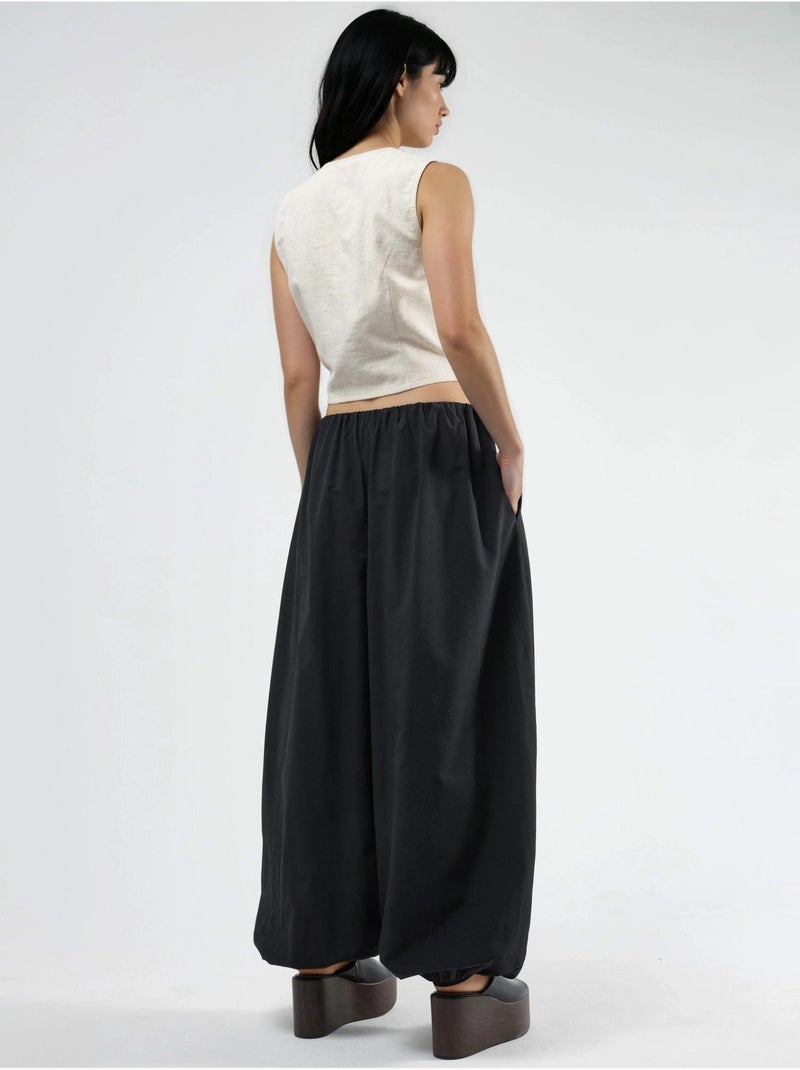 Pantalones anchos de pierna ancha busem Negro - Kiabi